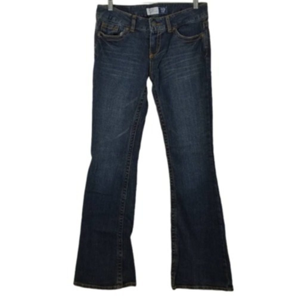 Aeropostale Jeans Womens Juniors 3/4 Reg Blue Hailey Skinny Flare Stretch Denim‎
